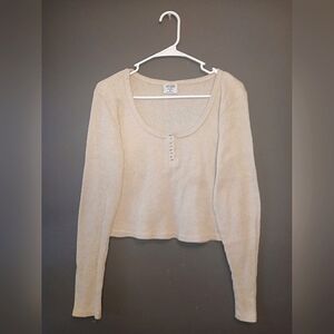 RUE 21 THE COZY COLLECTION WOMEN'S XL LONG SLEEVE CREAM TOP